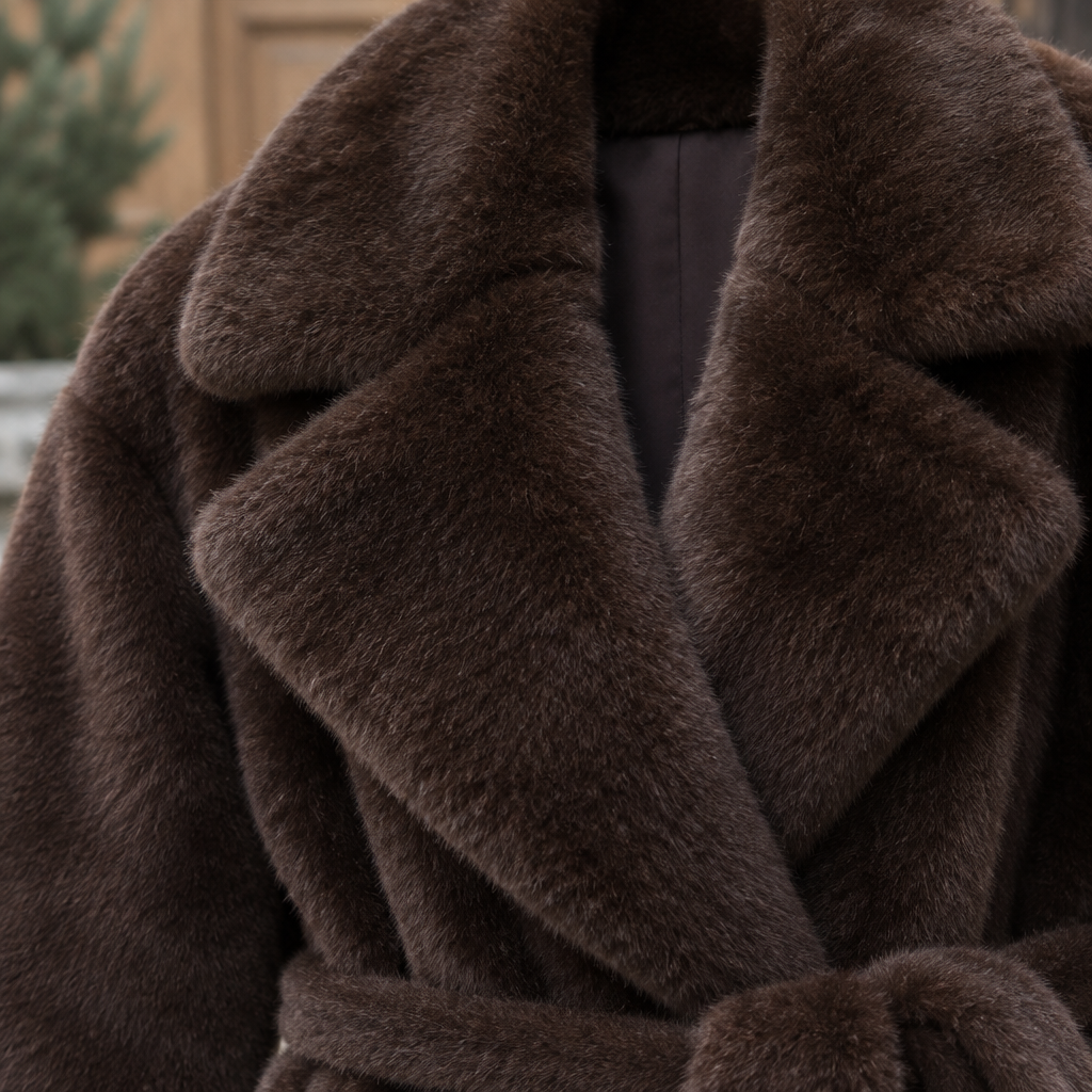 Rebis | Faux Fur Belted Coat