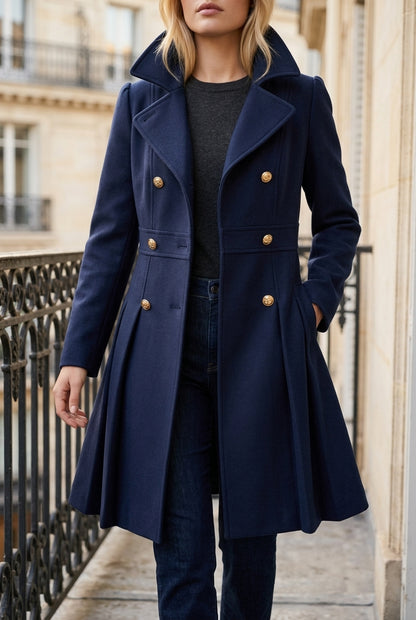 Kia | Double Button Long-Sleeve Coat