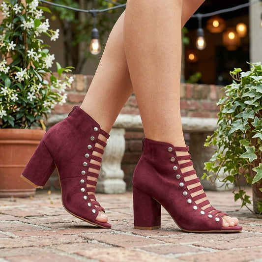 Yael Ceridwen | Textured Open Toe Heels
