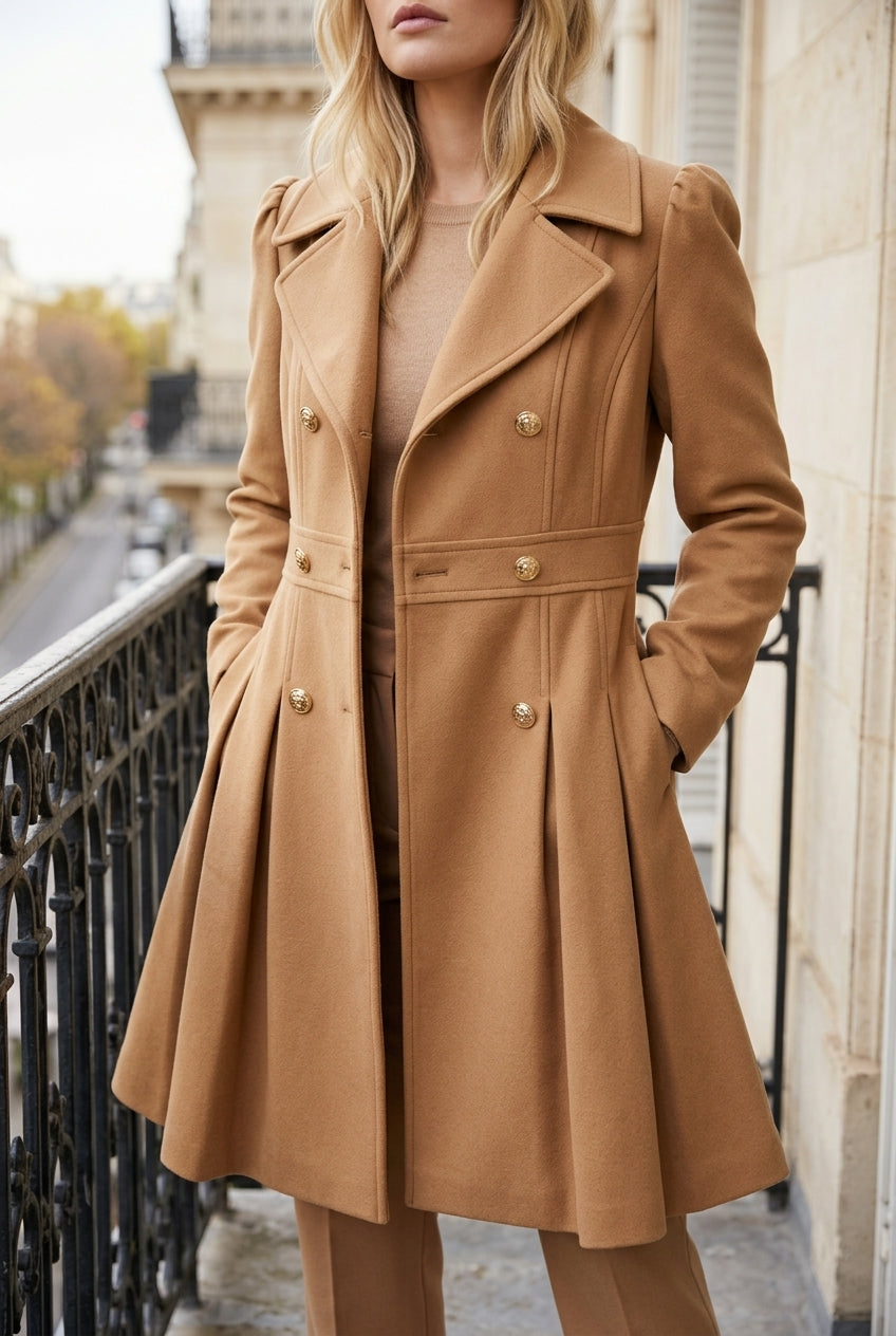 Kia | Double Button Long-Sleeve Coat
