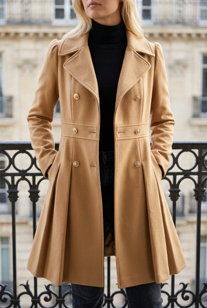 Kia | Double Button Long-Sleeve Coat