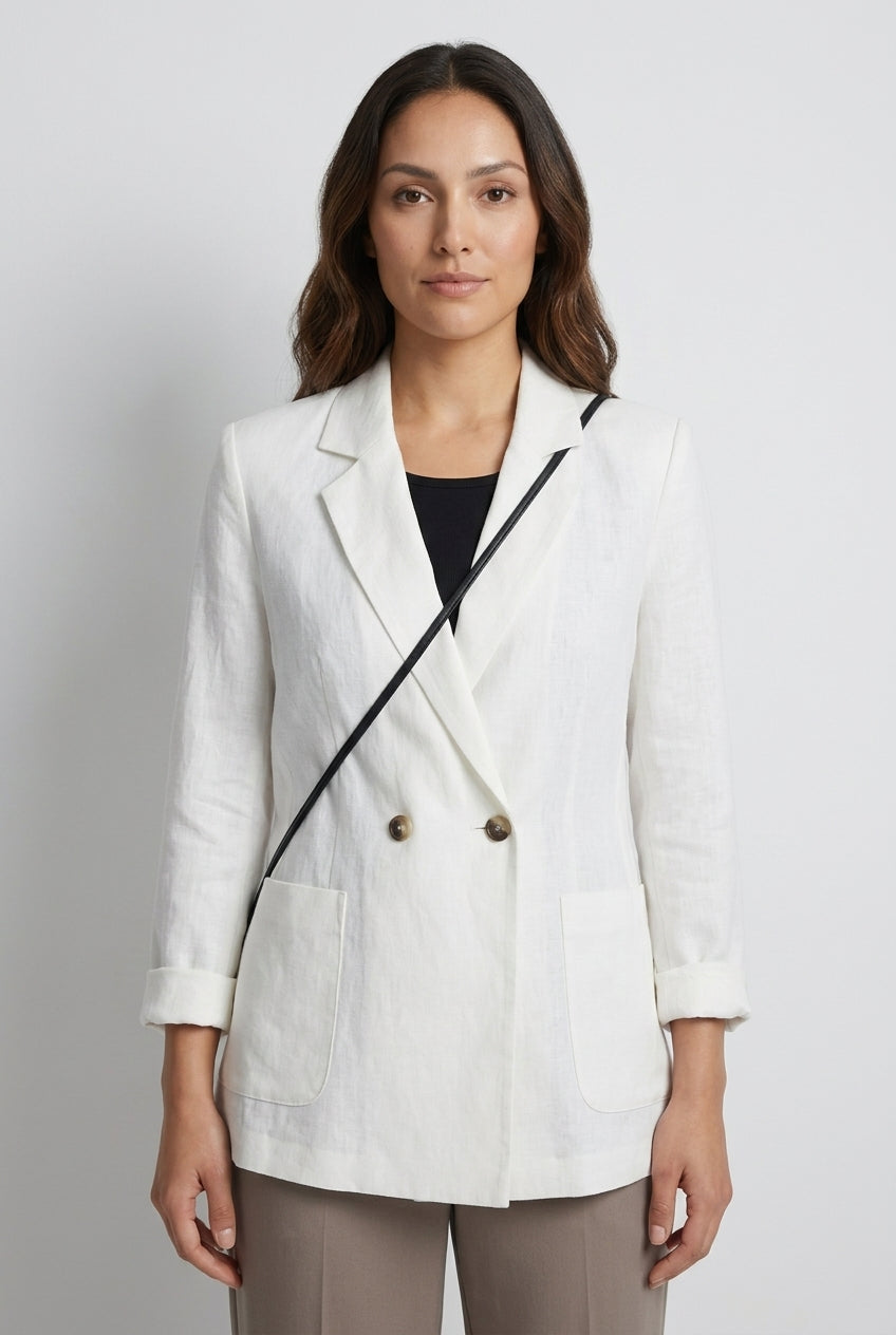 Rina | Women's Double Breasted Tailored Long Sleeve Blazer with Peak Lapels and Pockets