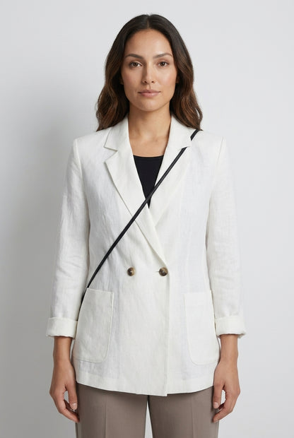 Rina | Women's Double Breasted Tailored Long Sleeve Blazer with Peak Lapels and Pockets
