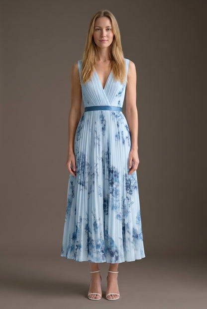 Elegant Sleeveless Dress for Women, V-Neck Wrap-Style Lightweight Flowing, for Brunch, Summer Events, Wedding Guest & Ev