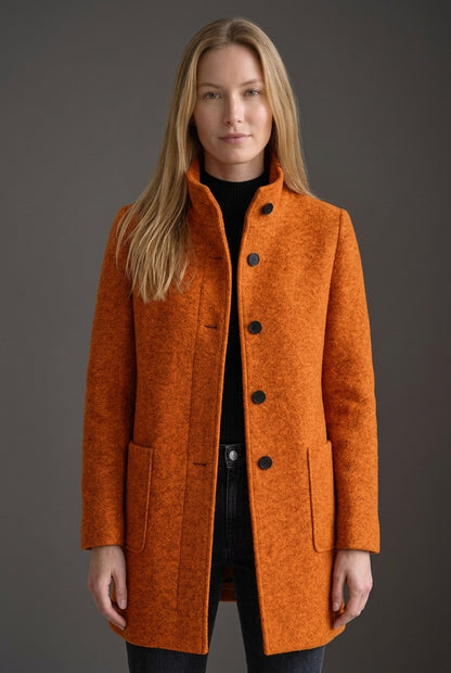 Classic Structured Coat for Women, Tailored Long-Sleeve Soft Warm Elegant, for Work, Office, Everyday & Going Out