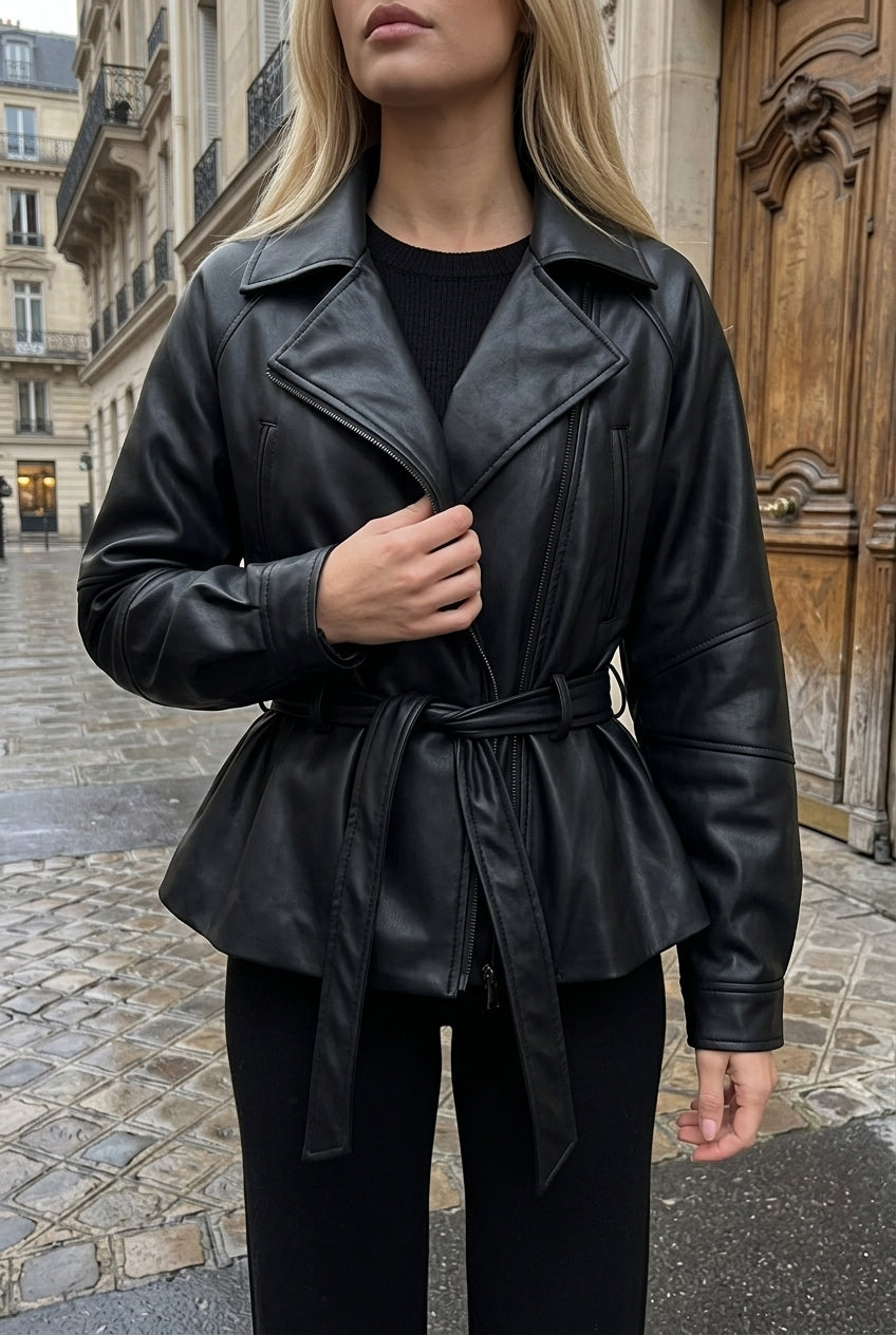 Asha | Vintage Faux Leather Trench Coat