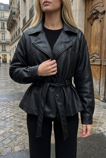 Asha | Vintage Faux Leather Trench Coat