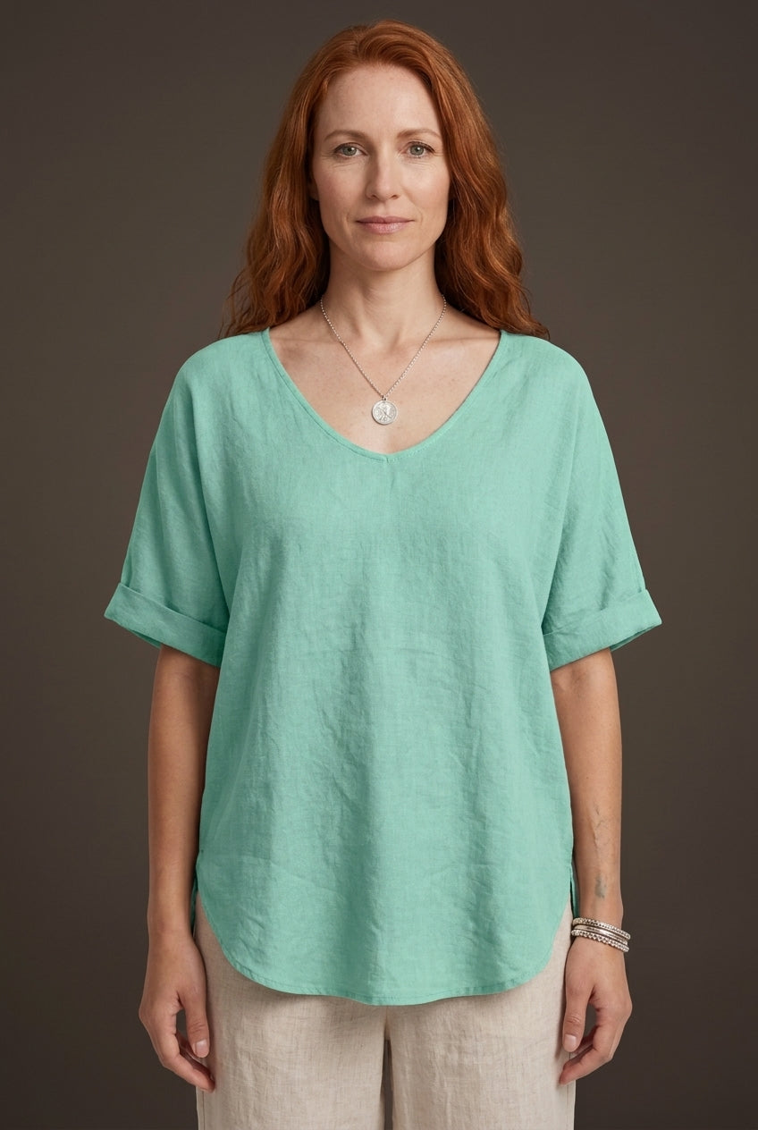 Graceful V-Neck Flow Blouse for Women, Soft Flowing Silhouette with Refined Neckline, for Work, Casual, Everyday & Polis