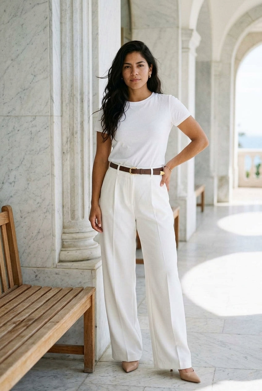 Rosia | Belted Wide-Leg Dress Pants