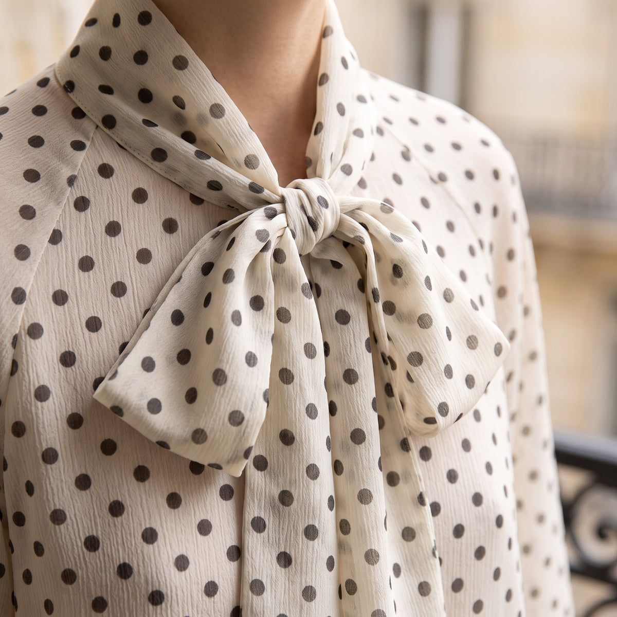 Aditi | Polka Dot V-Neck Blouse