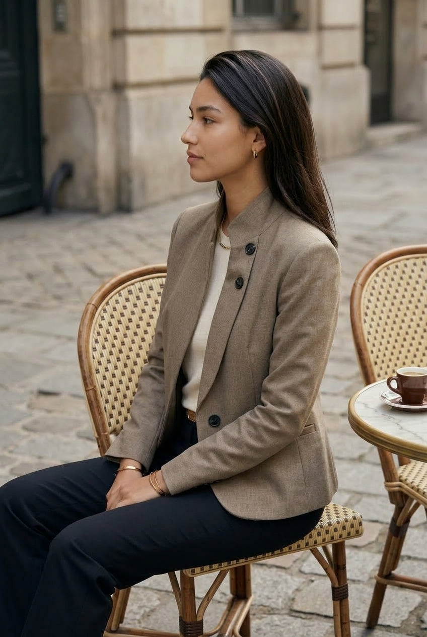 Honora | Stand-Collar Casual Blazer