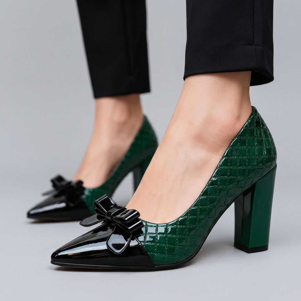 Annabel | Patent Pointed Block Heel