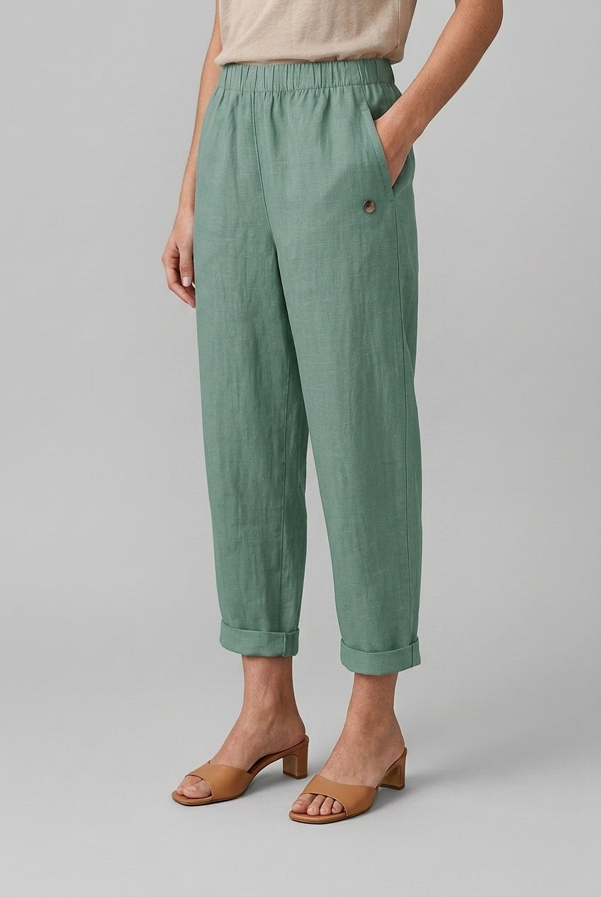 Nadia Sienna | Linen Straight-Leg Trousers