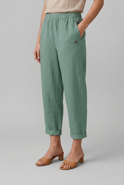 Nadia Sienna | Linen Straight-Leg Trousers