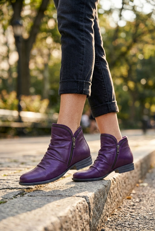 Supportive Orthopedic Ankle Boots for Women, Cushioned Insole Structured Heel, for Work, Everyday & Casual Wear