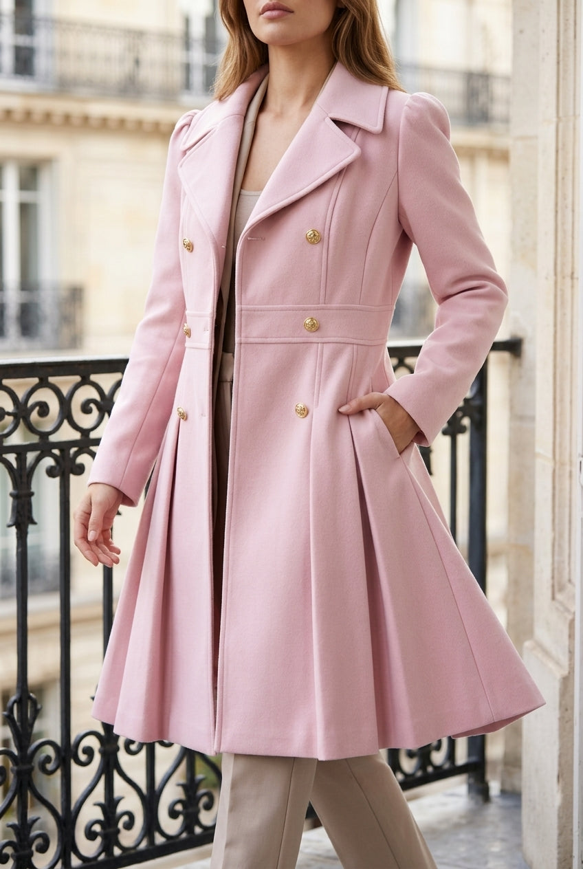 Kia | Double Button Long-Sleeve Coat