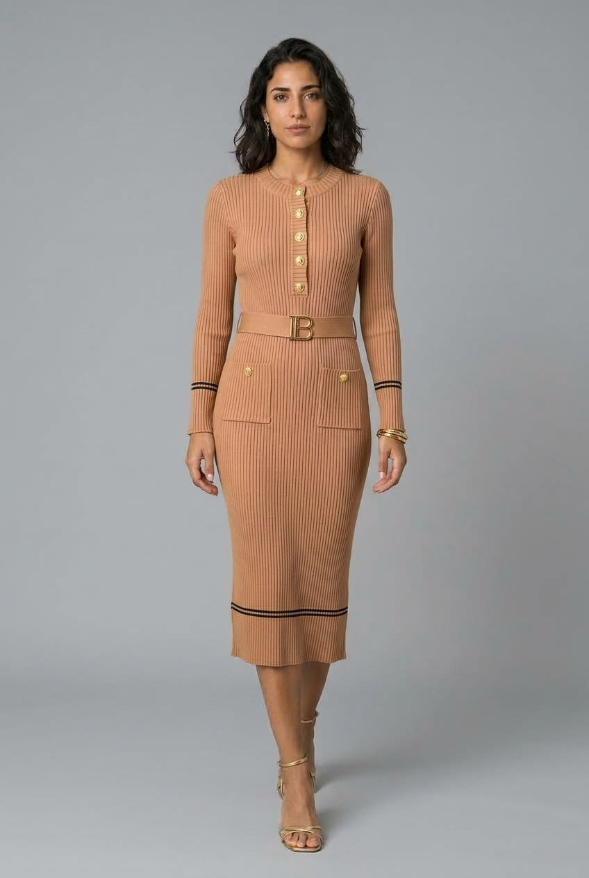 Katja | Knitted Bodycon Midi Dress