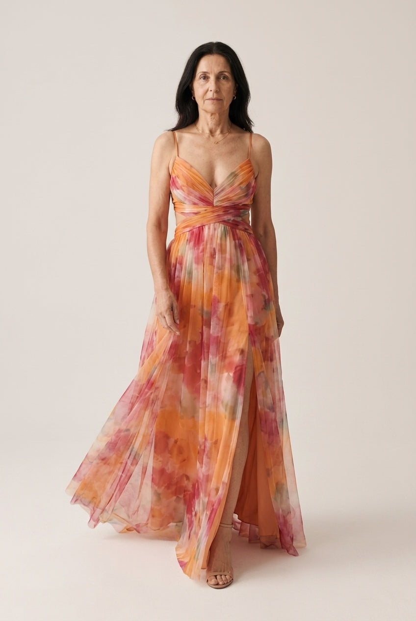Ludovica | Floral V-Neck Maxi Dress