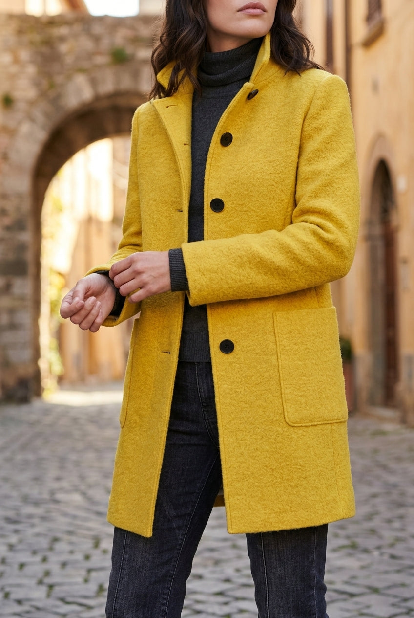 Lea | Stand-Collar Structured Winter Coat