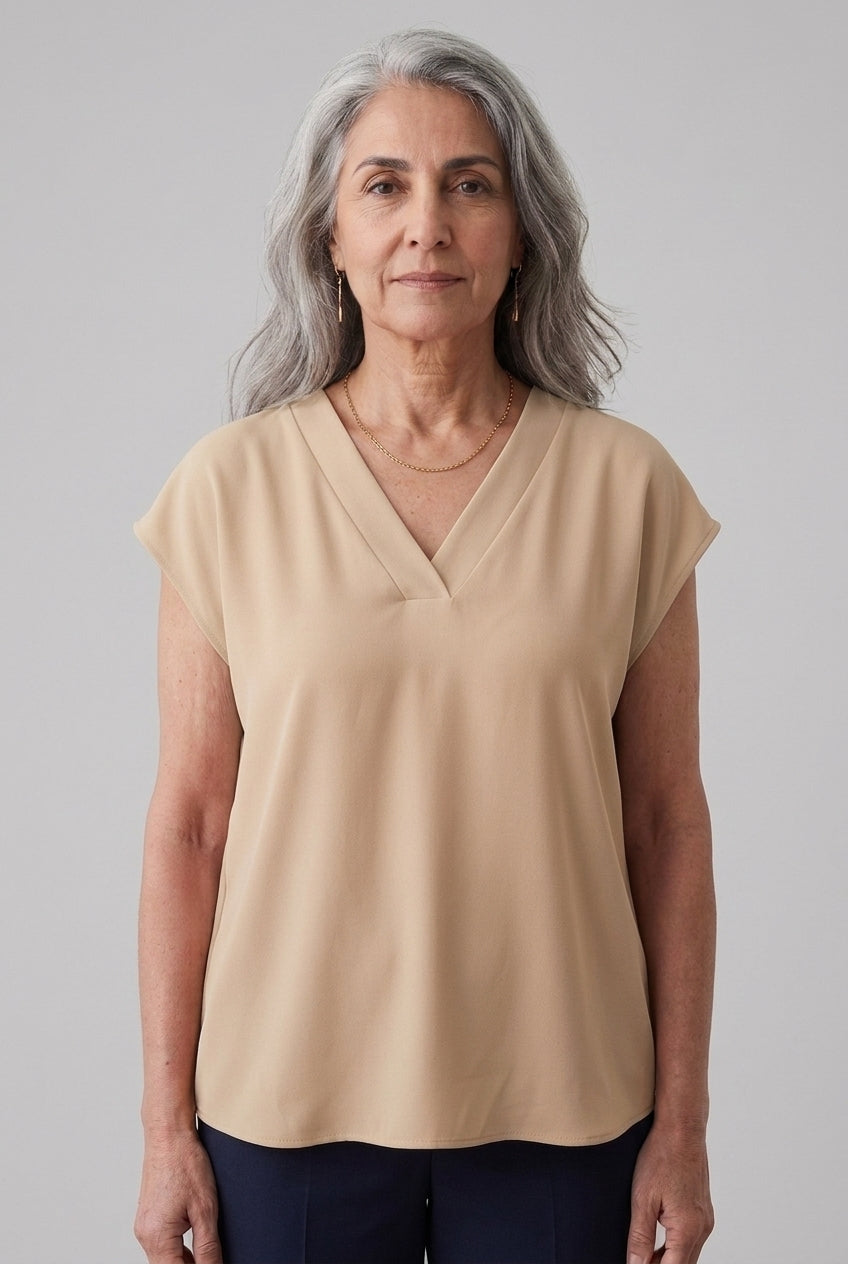 Malvina | V-Neck Short Sleeve Top