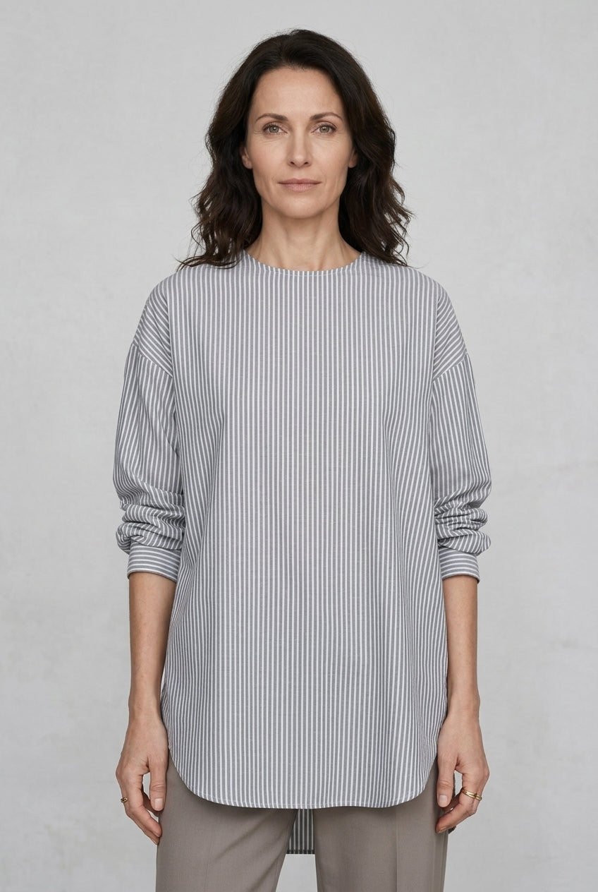 Women's Striped Long Sleeve Casual Relaxed Top