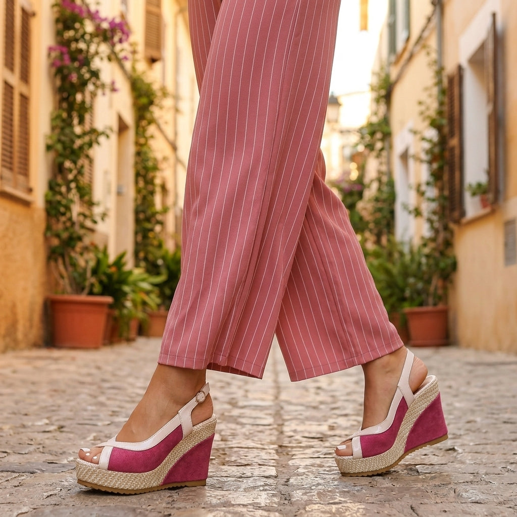 Danielle | Textured Slingback Wedge Heel