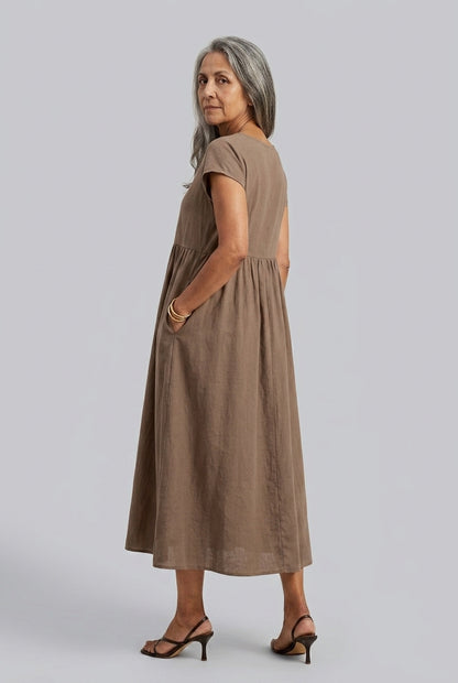 Wanda Sabelle | A-Line Midi Dress with Pockets