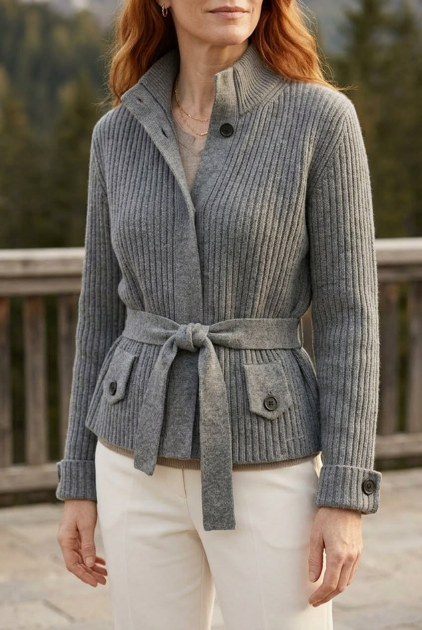 Xenya | Chunky Wool Belted Cardigan