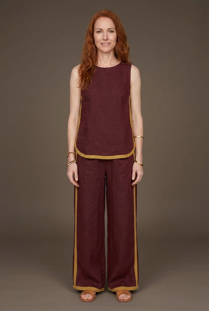 Elegant Sleeveless Wide-Leg Trouser Set for Women, Lightweight Relaxed Fit, for Work, Casual & Evening Wear