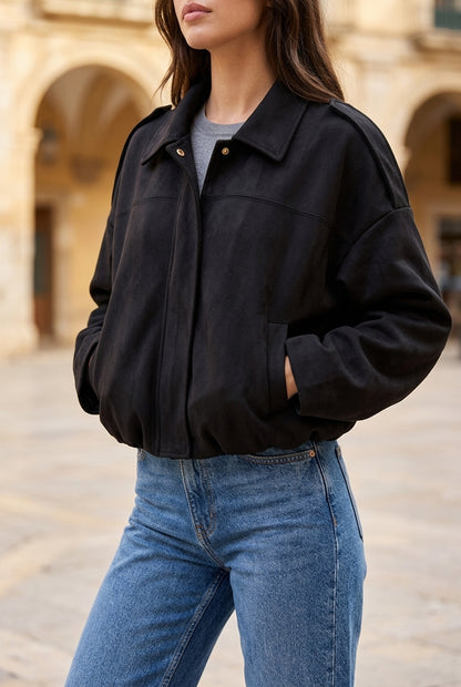 Tea | Cropped Bomber Jacket