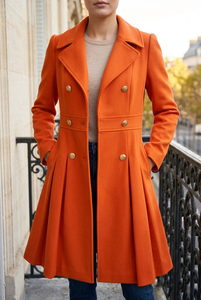 Kia | Double Button Long-Sleeve Coat
