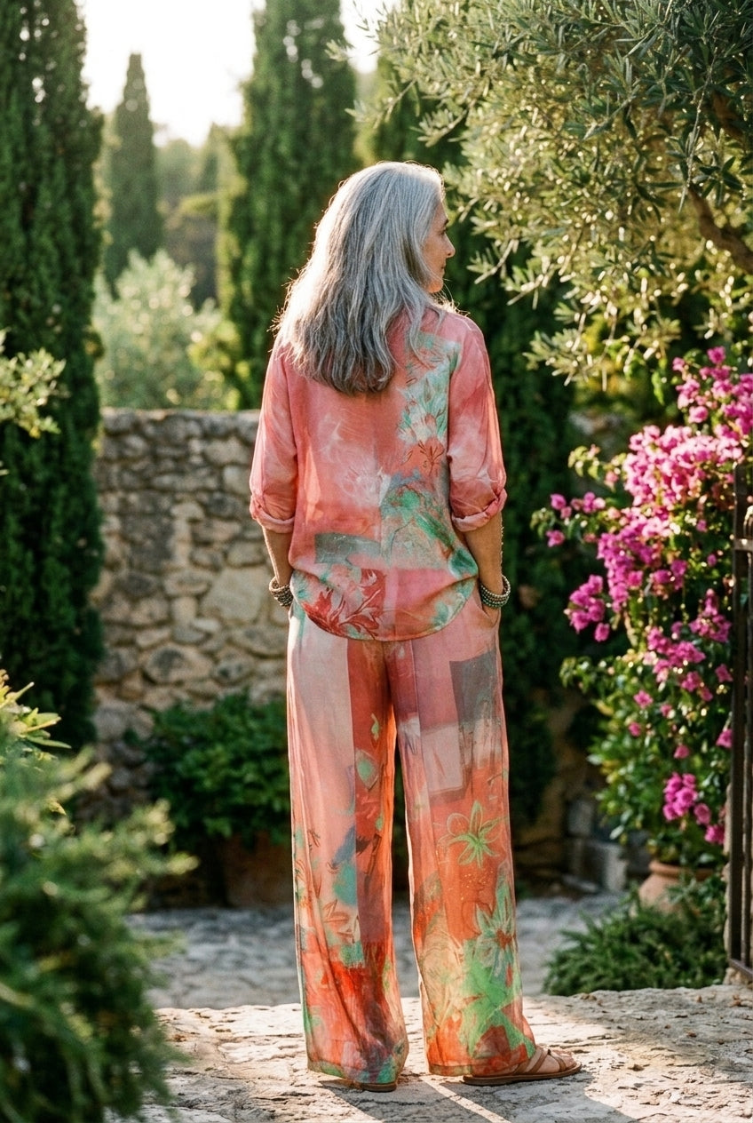 Alicia | Floral Wide-Leg Two-Piece Set