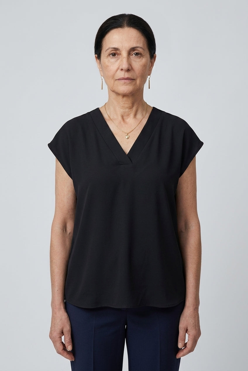 Malvina | V-Neck Short Sleeve Top