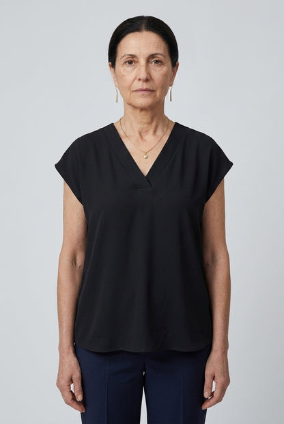 Malvina | V-Neck Short Sleeve Top