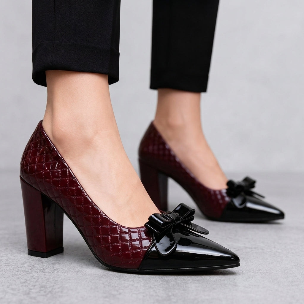 Annabel | Patent Pointed Block Heel