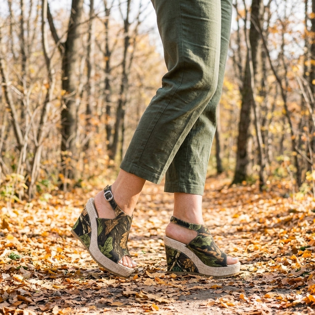 Wenna Faye | Patterned Wedge Slingback Heel
