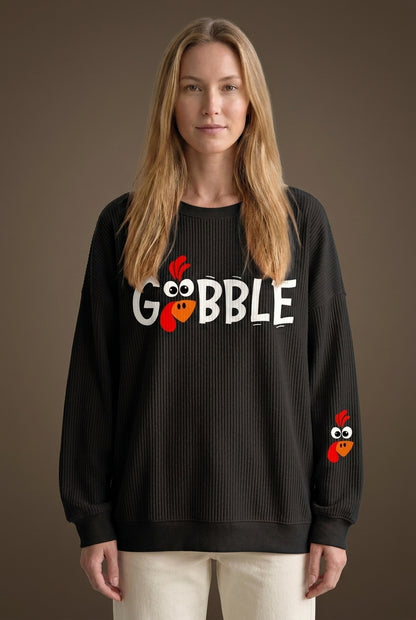 Cozy Thanksgiving Sweatshirt for Women, Soft Relaxed-Fit Graphic Print, for Fall, Holiday Gatherings & Casual Lounging