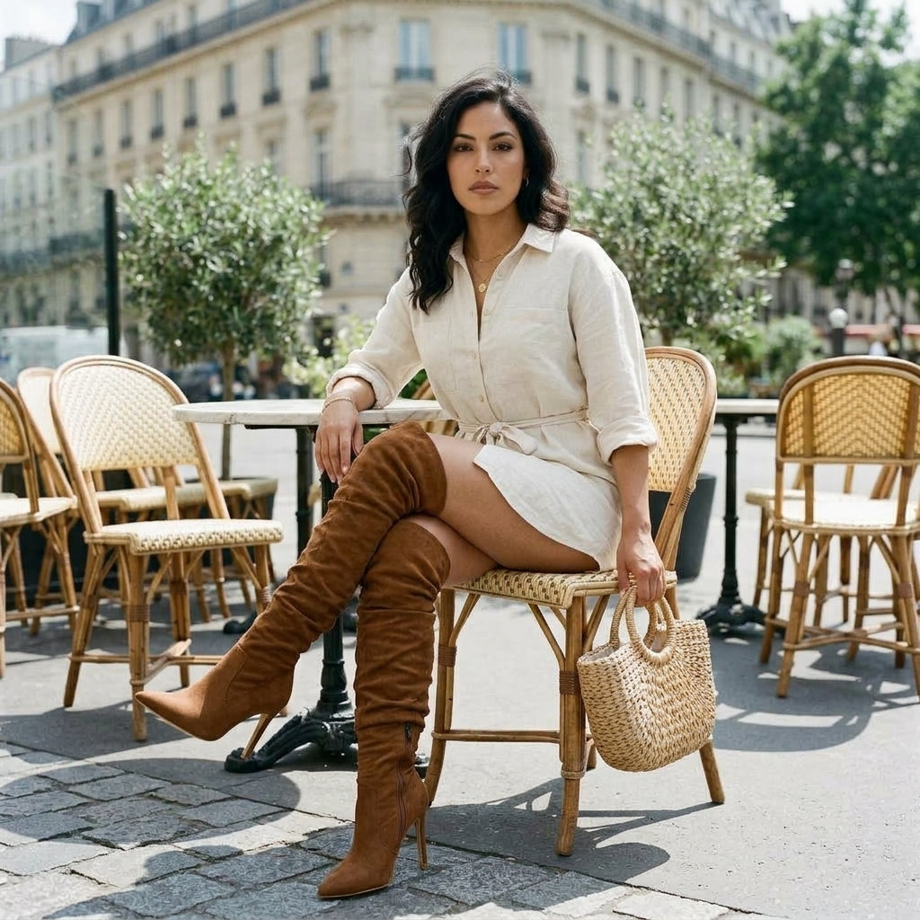 Lottis | Suedette Slouchy Stiletto Boot