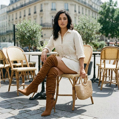 Lottis | Suedette Slouchy Stiletto Boot
