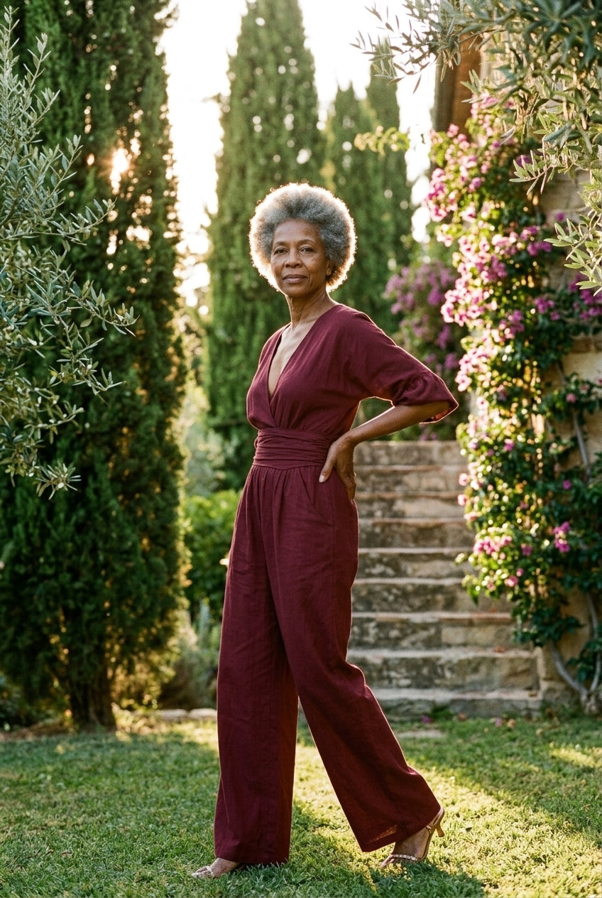Cassandra | Wrap Wide-Leg Jumpsuit
