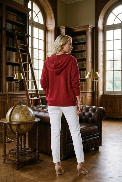 Andrina Evanthe | Button-Up Hooded Cardigan