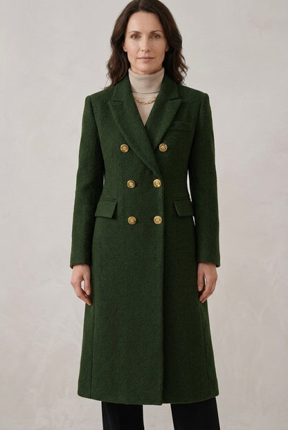 Arla | Women's Cozy Tailored Elegant Fabric-Blend Overcoat