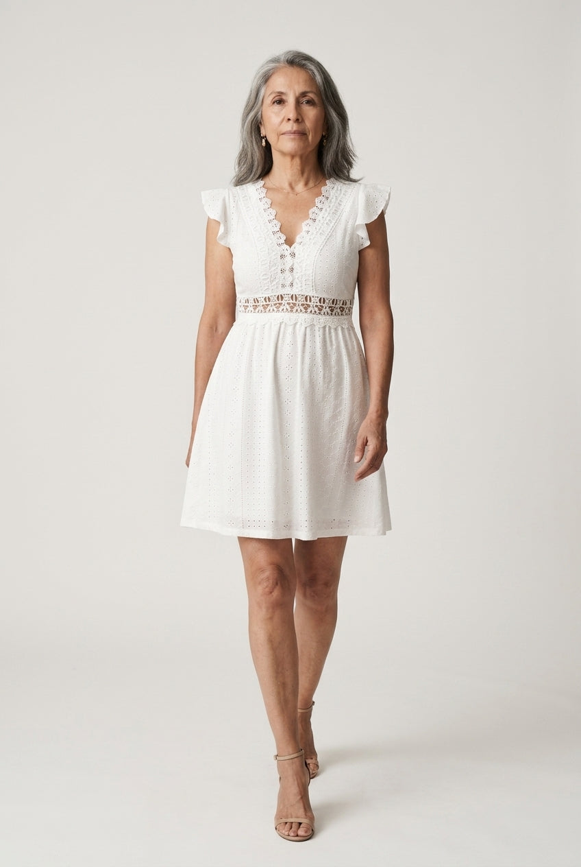 Beatrice | Lace Butterfly Sleeve Dress