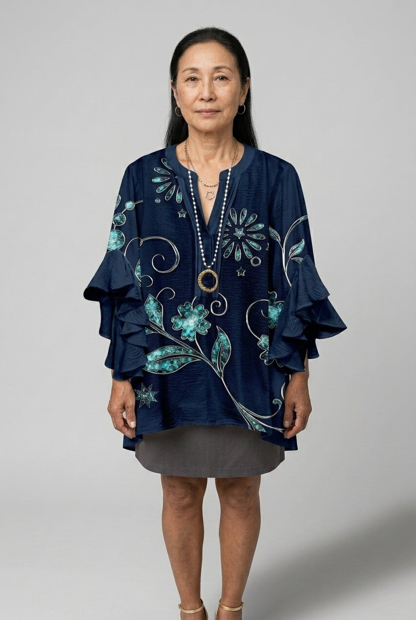 Thomasina Fabienne | Floral Ruffle Blouse