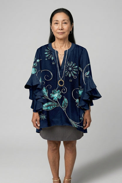 Thomasina Fabienne | Floral Ruffle Blouse