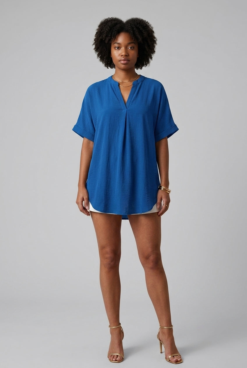 Fernanda | V-Neck Mid Sleeve Blouse