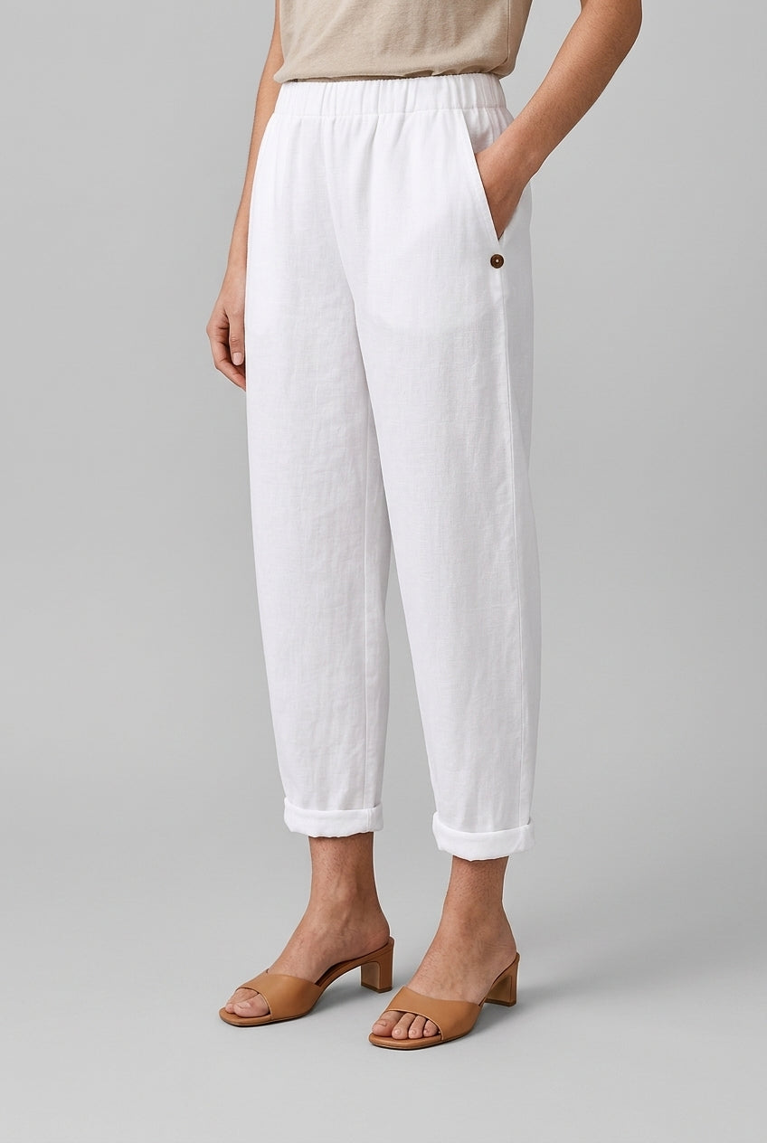 Nadia Sienna | Linen Straight-Leg Trousers