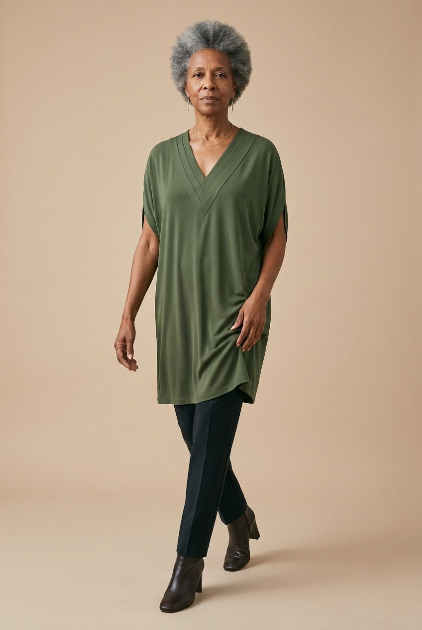 Ondrea | Draped V-Neck Mini Dress