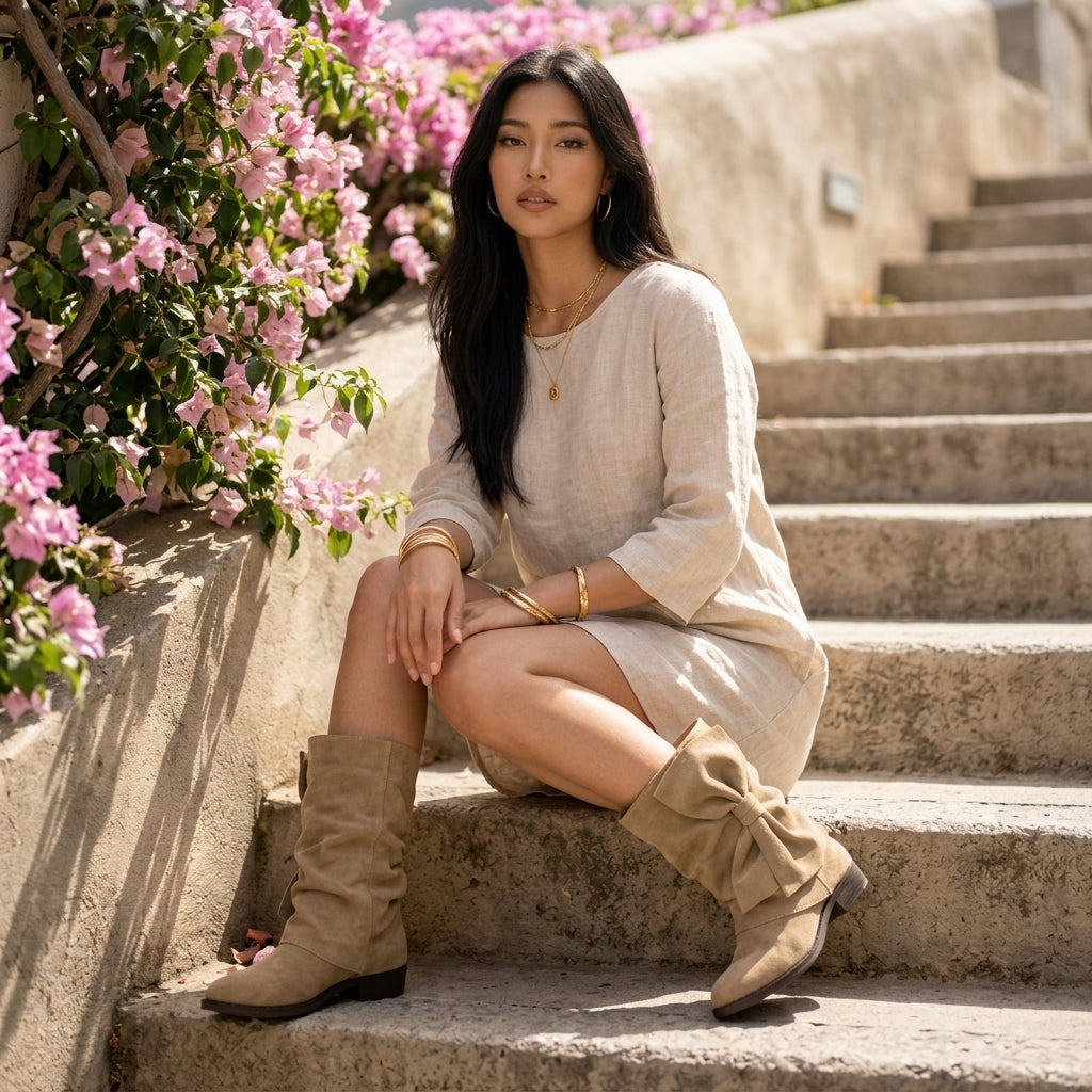 Oonea | Faux Suede Mid-Calf Boot