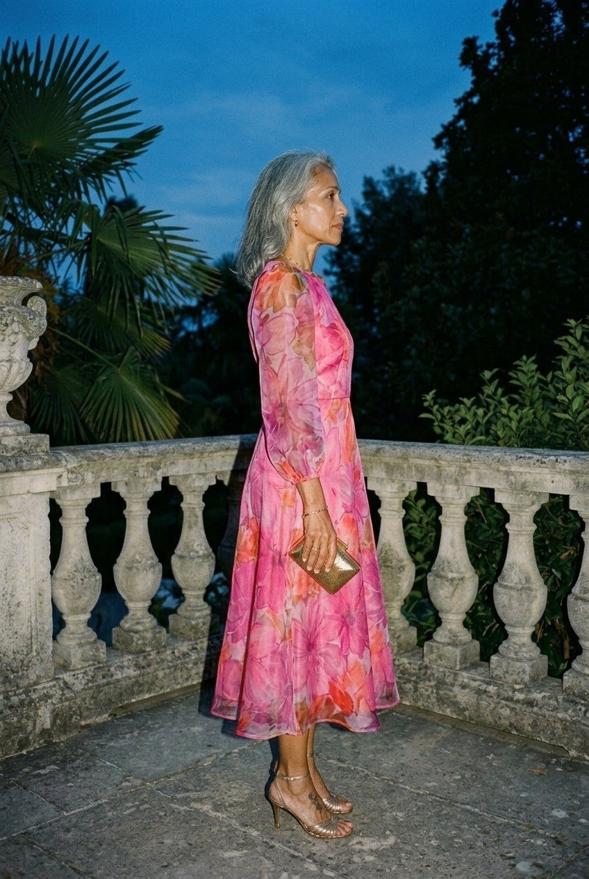 Odetta | Floral Long Sleeve Midi Dress